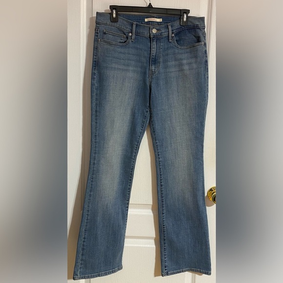 Levi's Slimming Boot Cut High Waist Blue Denim Jeans Size 31 - Picture 1 of 11